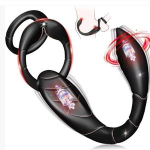 男性用バイブレーター男性用おもちゃ,アプリコントロール振動コックリングアナルバットプラグ前立腺マッサージ器ペニスリング - Product Image 1