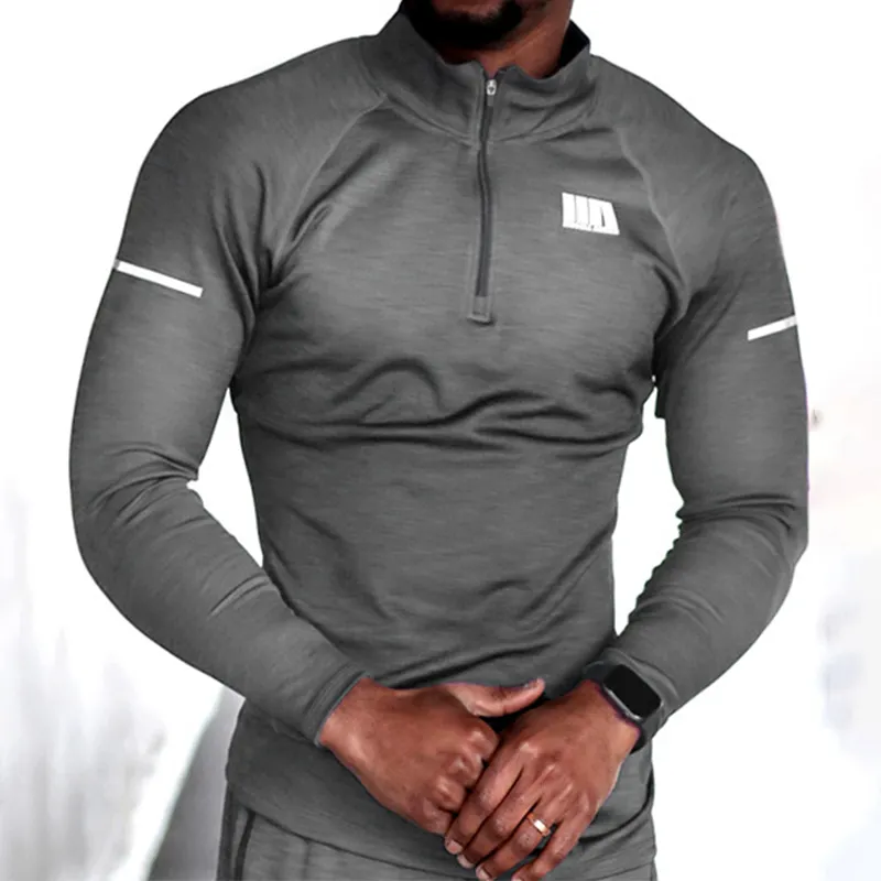 Wholesale high elastic men's gym fitness sets skin friendly long sleeve casual sweatsuit jogger tracksuits workout clothing