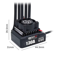 ROCKET-RC Brushless ESC 130A Sensored Electronic Speed Controller 6V/5A BEC avec ventilateur de refroidissement pour 1/10 RV Car 380/390/540 Motor