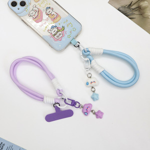 Cordon de téléphone en acrylique doux et mignon, motif étoile et nuage de dessin animé, couleur macaron, bracelet anti-perte, accessoires pour filles - Product Image 4