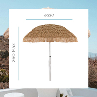 Parasol de jardin extérieur de luxe 2M, style bohème, distinctif, créatif, réglable, coupe-vent, pour piscine, en paille synthétique, pour la plage