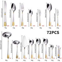 Ensemble de couverts en acier inoxydable LFS Wholesale Western, 72 pièces, avec boîte cadeau pour fête, mariage