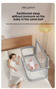 3-in-1 Newborn Baby <b>Bed</b> with Anti-Pressure Guardrail, <b>Foldable</b> <b>Bed</b>-in-<b>Bed</b> Crib for Living Room, Adjustable Safety <b>Bed</b> Rail - Product Image 5