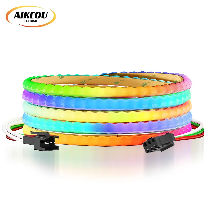 Vente en gros (WS2812B) RGB IC 160pxiels/m FCOB LED Strip 5mm Cropable Curved cob ip20 Neon Strip