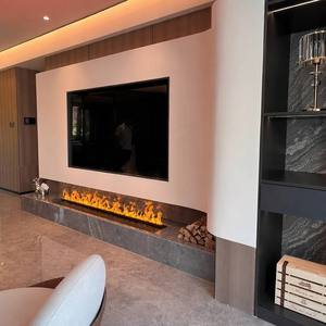 Foyer à vapeur d'eau en <span class=keywords><strong>marbre</strong></span> de style italien moderne avec support TV Décoration intérieure d'hôtel et de villa Foyer électrique à flamme LED - Product Image 6
