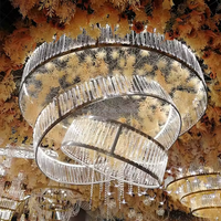 Fournitures de lumière de mariage cristal LED cercle lustre plafond décoration lumière pour fête festival mariage événements