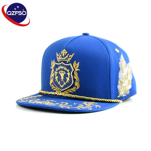 Casquette Snapback QZFSO personnalisée à visière plate, non structurée, pour hommes et femmes, 5 panneaux, broderie 3D, casquette de baseball avec corde - Product Image 1
