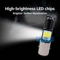 Phare LED pour moto, phare de moto à bulle H4 BA20D PX15D H6 24SMD, phare LED haute puissance et haute luminosité pour moto
