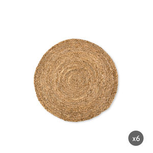 Set di 6 tovagliette rotonde Excelsa beige D38 in foglia di mais intrecciata, per sala da pranzo e uso domestico, lavabili, stile semplice - Product Image 4