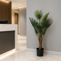 Grand palmier artificiel réaliste en plastique en pot pour la décoration de patio, bord de piscine, jardin, balcon, terrasse