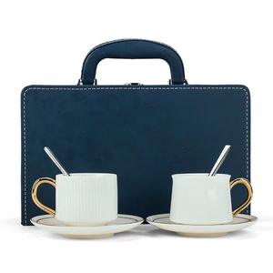 Juego de taza y platillo de café de alta calidad de jade gordo de cordero, taza de té de cerámica con cuchara, taza de té de oficina - Product Image 6