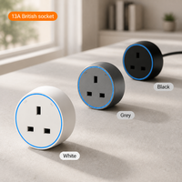 Steker 13A dengan Soket 2/3/4 Outlet Model Inggris Pilihan Warna Hitam Putih Abu-abu Bahan Tembaga CN
