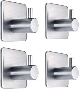 Cheaper 3M Self Adhesive House Fittings Metal Robe Hook Brush Finished Clothes Hanger Stainless Steel Coat Hook Rack <b>Shelf</b> - Product Image 1