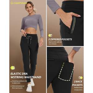 2025 femmes polaire doublé Joggers résistant à l'eau thermique hiver pantalons de survêtement pour la course randonnée Yoga avec poches pratiques - Product Image 1