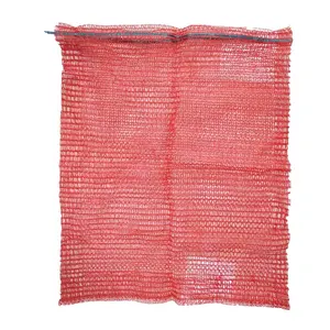 Red yellow 50*80cm raschel plastic mesh bags onion for sale mesh bag