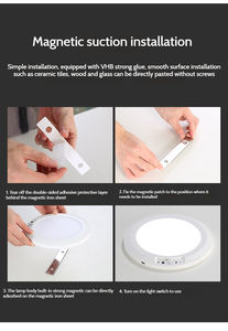 <span class=keywords><strong>Plafonnier</strong></span> LED intelligent moderne IP44 avec détecteur de mouvement, télécommande, batterie rechargeable USB, fixation magnétique AC, détection de présence humaine - Product Image 4
