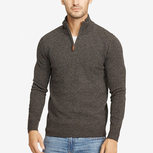 Uomini Collo A Lupetto 1/2 <span class=keywords><strong>Zip</strong></span> Anteriore <span class=keywords><strong>Cardigan</strong></span> di Cachemire - Product Image 1