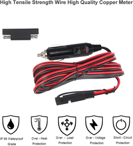 SAE Pin cig nhẹ hơn sạc cáp 15A Thuốc lá nhẹ hơn cắm để SAE nhanh chóng phát hành <span class=keywords><strong>Adapter</strong></span> <span class=keywords><strong>12V</strong></span> mở rộng Sạc dây - Product Image 5