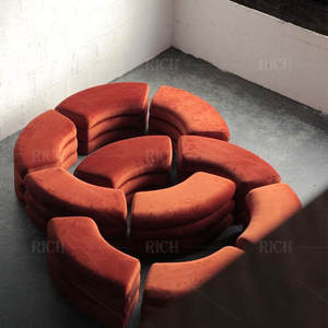 دائري الحديثة اللوبي جولة شكل أريكة قطيفة الأريكة دائرة شكل الأريكة أريكة بهو المعاصرة نصف جولة أريكة الاقسام - Product Image 1