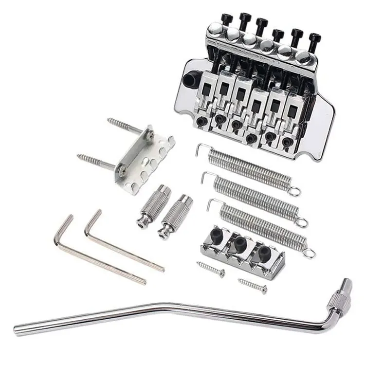 Двойная рулонная латунная заглушка седло гитары Floyd Rose Tremelo Vibrato мост для электрической гитары запасные части