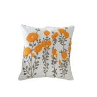 Bantal Bunga Persegi Kustom Bordir Sarung Bantal Penutup Sofa Bantal Sandaran Tempat Tidur Handuk Kanvas Ruang Tamu Rumah