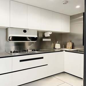 Muebles de Cocina de Estilo Moderno y Sencillo, Diseño Personalizado, Muebles de Cocina Modulares con Encimera de Acero Inoxidable - Product Image 4