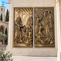 Sculpture murale religieuse en bronze, relief, moulage à la cire perdue, art métallique biblique personnalisé pour façade d'église, chapelle, place, centre culturel