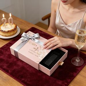 Caja de Regalo de Lujo con Diseño Floral Rosa, Caja de Almacenamiento para Cosméticos, Estuche de Regalo Extraíble, Caja de Regalo para Kit de Cuidado de la Piel - Product Image 2