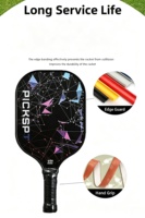 Ensemble de raquettes de pickleball en fibre de verre ou en fibre de carbone avec 4 balles de pickleball, sac portable, pour l'exercice en intérieur et en extérieur