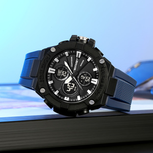 SKMEI 2604 Orologio alla Moda con Doppio Fuso Orario e Conto alla Rovescia, Display LED, Impermeabile 5ATM, Multifunzione Analogico-Digitale per Uomo - Product Image 5