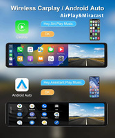 Caméra de tableau de bord Android Auto Carplay avec écran tactile 4K de 11 pouces, double objectif, caméra de recul 120°, enregistreur vidéo, WiFi, caméra de recul