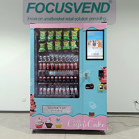 Distributeur automatique de jus Focusvend avec écran tactile de 21 pouces, réfrigérateur et ascenseur, paiement par carte, logo personnalisé