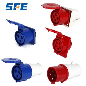 Sfe không thấm nước IP44 16A 32A 63A 125A 6h 2P + E <span class=keywords><strong>3pin</strong></span>/4pin/5pin nam nữ một pha ba pha công nghiệp cắm & ổ cắm - Product Image 1