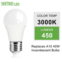 Lampe LED A60 en forme de A Yamao Supply, faible consommation d'énergie, diffuseur givré pour éclairage de plafond résidentiel et commercial