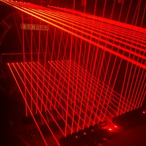 500mW 8 gözler projektör DMX hareketli kafa kırmızı lazer + işın Bar sahne led disko lazer ışığı