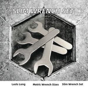 Jeu de clés à molette ultra-minces en acier au carbone, à extrémité unique, tailles métriques 4mm-19mm, personnalisable OEM - Product Image 2