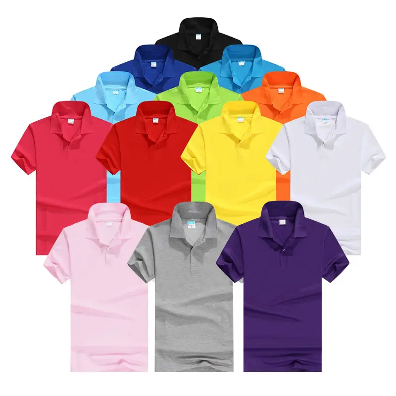 Wholesale High Quality 100% polyester OEM custom Logo Solid Color plain Short-sleeved golf Sublimation men's polo shirts