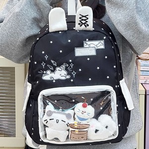 Japanese style ins print cute durable water-repellent fresh transparent multi-compartment <b>backpack</b> - Product Image 1