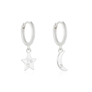 Simplicity and Fashion S925 Sterling Silver Zircon Geometry <strong>Star</strong> Octagonal <strong>Star</strong> Women's Earrings - Product Image 4