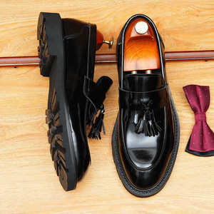 Chaussures habillées Oxford pointues faites à la main et personnalisées, avec lacets solides et fermeture supérieure, rehaussées pour hommes - Product Image 3