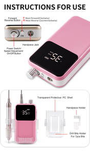 85W ricaricabile senza spazzole 35000 RPM senza spazzole motore trapano E File per Manicure professionale salone - Product Image 5