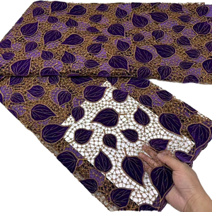 Tela de Encaje Floral de <span class=keywords><strong>Terciopelo</strong></span> Ecológica de Alta Calidad para Bodas Africanas, Tul Bordado 100% Poliéster - Product Image 1