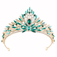 Nouvelle Couronne de Mariée Européenne et Américaine, Tiara Baroque en Strass Œil de Cheval, Accessoire Cheveux pour Studio Photo, Coiffe de Mariage en Alliage