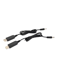 Kabel daya Dc 5v ke 12v, kabel konverter tegangan Usb ke Dc 5v 9v 12v 5.5*2.1mm