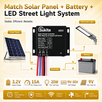 Contrôleur solaire PWM 3220 3.2V 20W 15A Sukite pour éclairage public à énergie solaire avec capteur