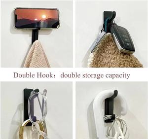 Gancio adesivo asciugamano vestiti appendiabiti a parete accappatoio gancio in metallo autoadesivo bagno cucina gancio di stoccaggio organizzazione della parete - Product Image 3