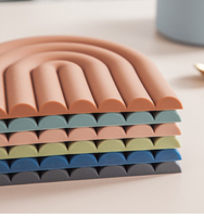 Sous-plat en silicone Rainbow Wave, résistant à la chaleur, antidérapant, de qualité alimentaire, sans BPA, protection de table, accessoires de cuisine