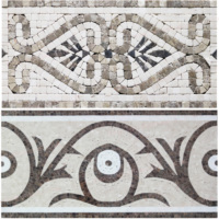 Bordures décoratives personnalisées en mosaïque de marbre mélangé, inclinées pour le décor mural, les coins et les lignes de séparation