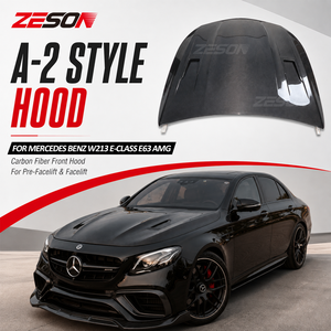 ZESON Capot en fibre de carbone véritable style A-2 pour Mercedes-Benz Classe <span class=keywords><strong>E</strong></span> W213 E63 E53 AMG berline 2017-2023 - Product Image 1