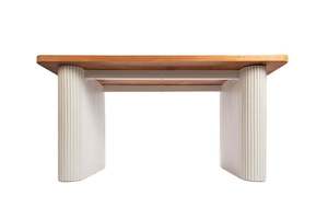 Mesa de Madera Artesanal, Mesa de Comedor de Madera Maciza WT005, Acabado Lavado, Madera de Teca de Indonesia, Encanto Rústico, Estilo Villa, Alia Blanca - Product Image 4